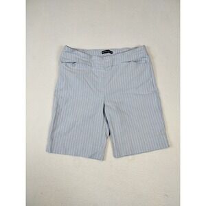 Hilary Radley Shorts Women's Medium White Blue Pinstriped Classiccore Minimalist